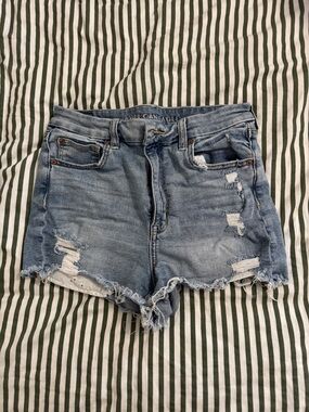 American Eagle Outfitters Light Blue Distressed Denim Shorts